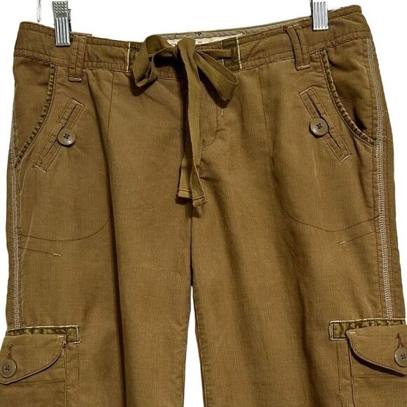 NWT Mossimo Supply Co. Pants Womens Size 9 Brown Low Rise Relaxed Corduroy Cargo - Picture 2 of 9